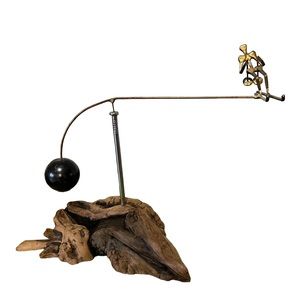 MCM KINETIC SCULPTURE METAL DRIFTWOOD SKIING